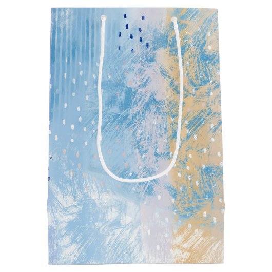 Abstract Gemengde Media Blauw Turquoise Geel Medium Cadeauzakje (Achterkant)