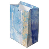 Abstract Gemengde Media Blauw Turquoise Geel Medium Cadeauzakje (Achterkant Gekanteld)