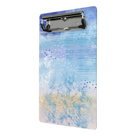 Abstract Gemengde Media Blauw Turquoise Geel Mini Klembord (Angled2)