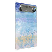 Abstract Gemengde Media Blauw Turquoise Geel Mini Klembord (Schuin)