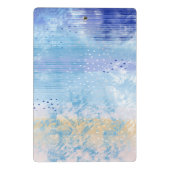 Abstract Gemengde Media Blauw Turquoise Geel Mini Klembord (Achterkant)