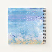 Abstract Gemengde Media Blauw Turquoise Geel Notitieboek (Achterkant)