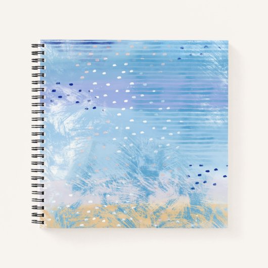 Abstract Gemengde Media Blauw Turquoise Geel Notitieboek (Voorkant)