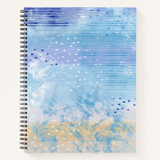 Abstract Gemengde Media Blauw Turquoise Geel Notitieboek (Voorkant)