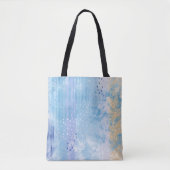 Abstract Gemengde Media Blauw Turquoise Geel Tote Bag (Voorkant)
