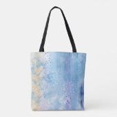 Abstract Gemengde Media Blauw Turquoise Geel Tote Bag (Achterkant)