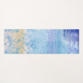 Abstract Gemengde Media Blauw Turquoise Geel Yogamat (Voorkant (horizontaal))