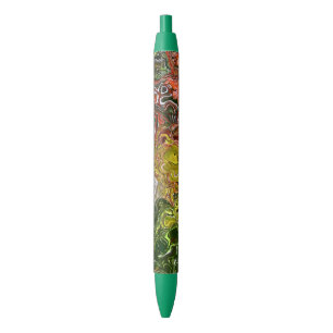 ABSTRACT/GEMERKT EFFECT/MULTI-COLORED ZWARTE INKT PEN