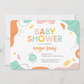 Abstract genderneutraal Baby shower Kaart (Voorkant)