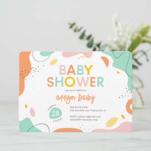 Abstract genderneutraal Baby shower Kaart
