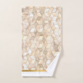 ABSTRACT GEO BLOCK GOLD BRONZE BATHROOM TOWEL SET BAD HANDDOEK (Handdoek)