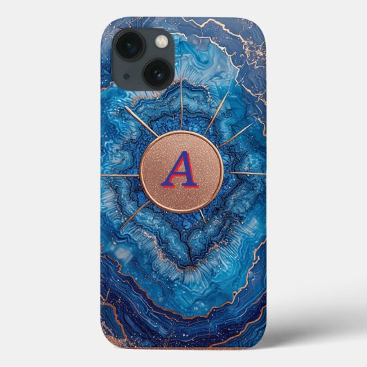 Abstract geode design met Rozen gouden accenten Case-Mate iPhone Case (Achterkant)