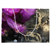 Abstract Geode Marbling Black Paars Uniek Groot Cadeauzakje (Achterkant)