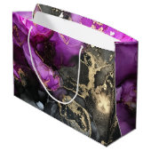 Abstract Geode Marbling Black Paars Uniek Groot Cadeauzakje (Achterkant Gekanteld)
