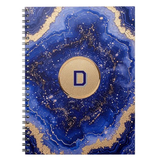 Abstract Geode-ontwerp met rozegouden accenten Notitieboek (Voorkant)