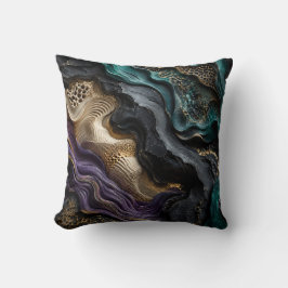 Abstract Geologische Kunst Goud Textuur | Teal Paa Kussen