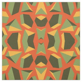 Abstract Geometric 3-D Oranje Green Modern Stof