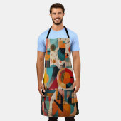 Abstract Geometric Art Apron Schort (Gedragen)
