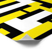 Abstract Geometric Art in Yellow, White & Black Poster (Hoek)
