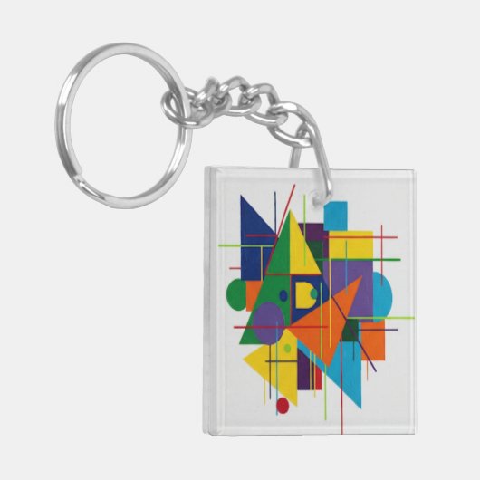 Abstract Geometric Art Sleutelhanger (Voorkant Links)