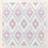 Abstract Geometric Aztec Pattern Glazen Onderzetter (Voorkant)