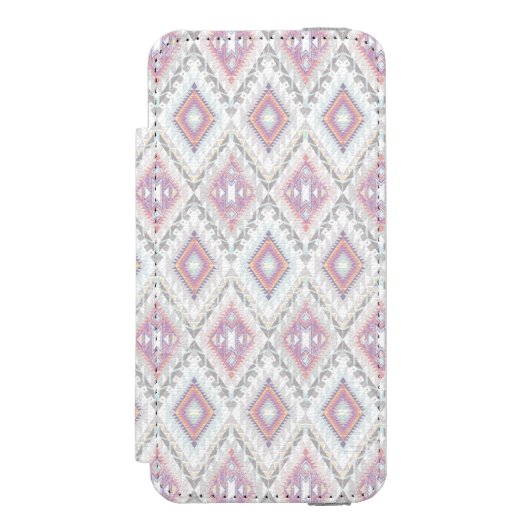 Abstract Geometric Aztec Pattern Incipio iPhone Portemonnee Hoesje (Voorkant Agenda)