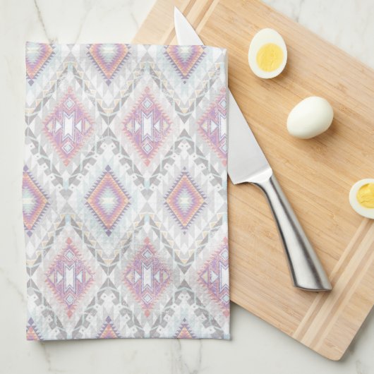 Abstract Geometric Aztec Pattern Theedoek (Quarter Fold)