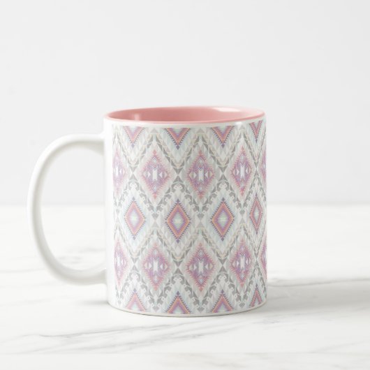 Abstract Geometric Aztec Pattern Tweekleurige Koffiemok (Links)