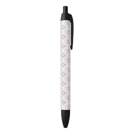 Abstract Geometric Aztec Pattern Zwarte Inkt Pen (Achterkant (Verticaal))