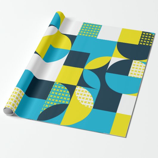 Abstract geometric background with squares,triangl cadeaupapier (Uitgerold)