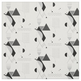 Abstract Geometric Black White Modern New age Stof