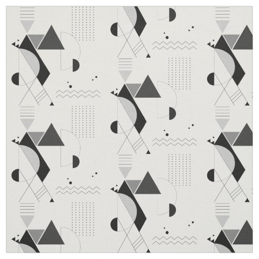 Abstract Geometric Black White Modern New age Stof (Swatch)