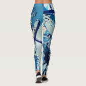 Abstract geometric blue camo leggings (Achterkant)