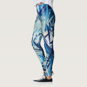 Abstract geometric blue camo leggings (Links)
