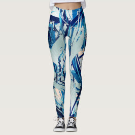 Abstract geometric blue camo leggings