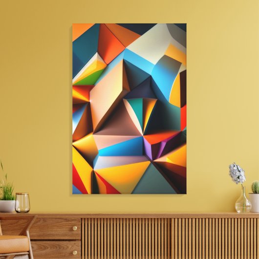 Abstract Geometric Canvas Afdruk (Insitu (Woonkamer))