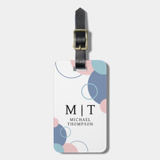 Abstract Geometric Circle Design Background Bagagelabel (Voorkant verticaal)