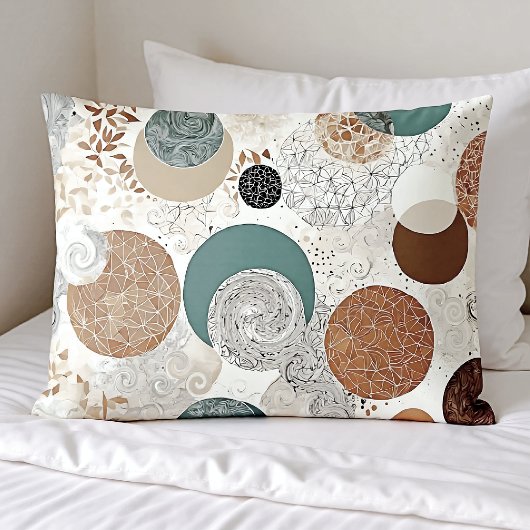 Abstract Geometric Circle Pattern Neutral Boho 384 Kussensloop