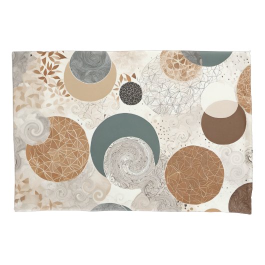 Abstract Geometric Circle Pattern Neutral Boho 384 Kussensloop (Voorkant)
