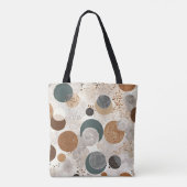 Abstract Geometric Circle Pattern Neutral Boho 384 Tote Bag (Achterkant)