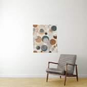 Abstract Geometric Circle Pattern Neutral Boho 384 Wandkleed (In situ)