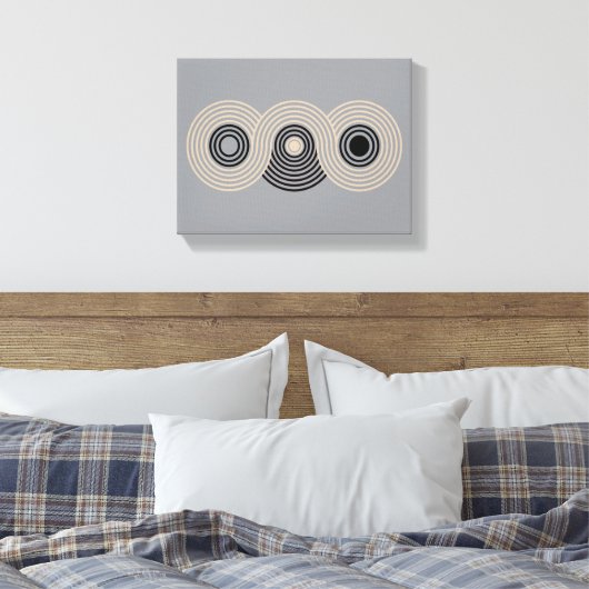 Abstract Geometric Circles and Lines Canvas Afdruk (Insitu (Slaapkamer))