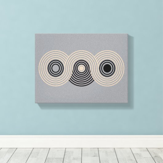Abstract Geometric Circles and Lines Canvas Afdruk (Insitu (Houten vloer))