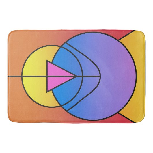 Abstract Geometric Circles Line Colorful  Badmat (Voorkant)