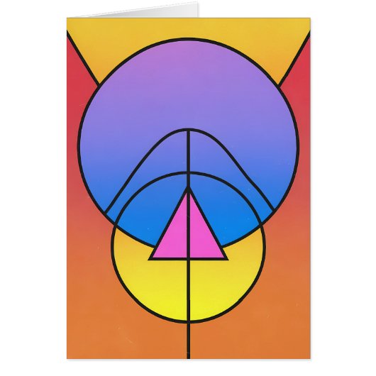 Abstract Geometric Circles Line Colorful Card (Voorkant)