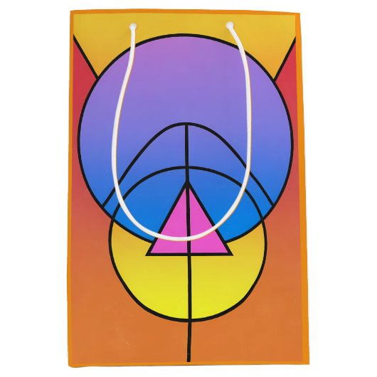 Abstract Geometric Circles Line Colorful Medium Cadeauzakje (Voorkant)