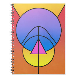 Abstract Geometric Circles Line Colorful Notitieboek