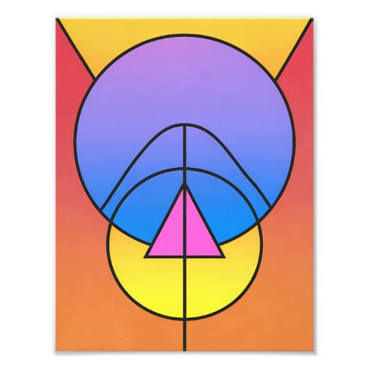 Abstract Geometric Circles Line Colorful Poster (Voorkant)