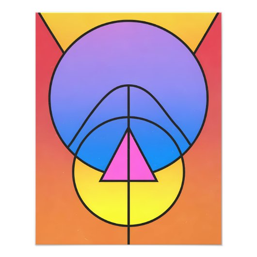 Abstract Geometric Circles Line Colorful Poster (Voorkant)