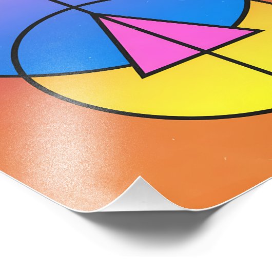 Abstract Geometric Circles Line Colorful Poster (Hoek)